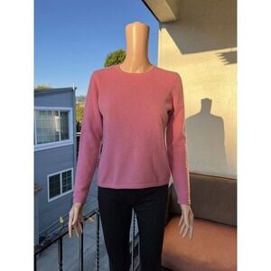 Charter Club Luxury Petite S 100% Cashmere Sweater Pullover Rose Crew Neck Knit